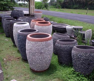 Balinese Stacked Stone Pots