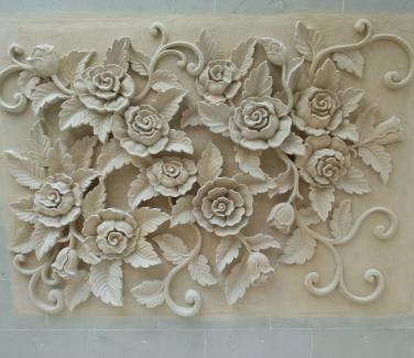 Bali Stone Wall Relief Flower