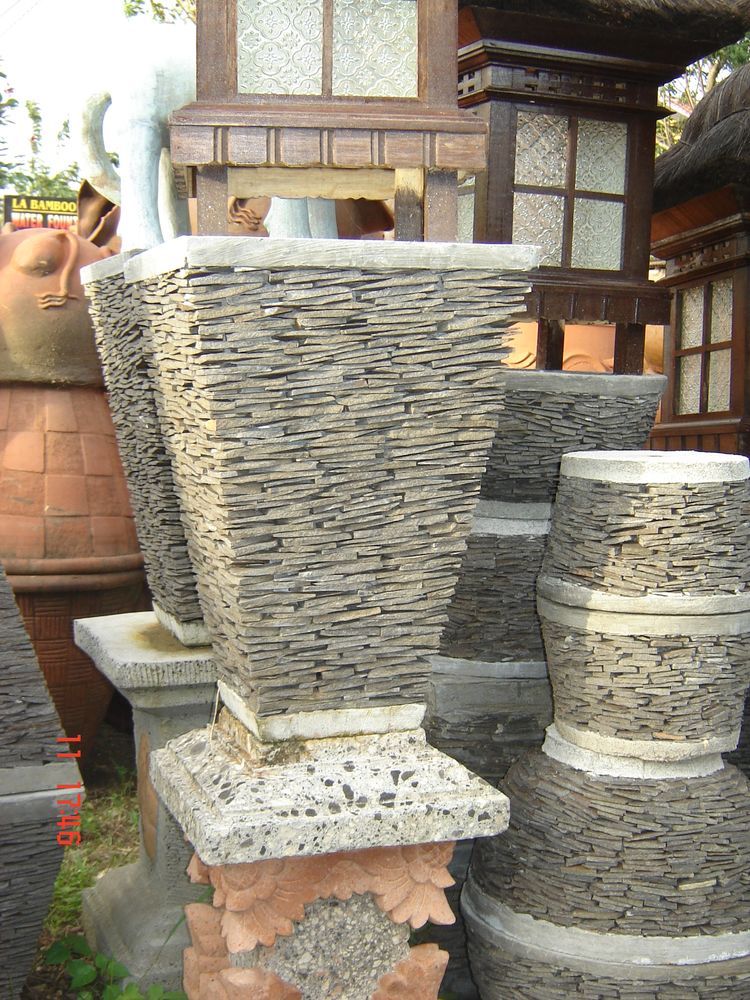 Balinese Stacked Stone Pots